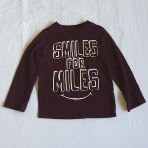 children's place maroon smile graphic long sleeve shirt 3T toddler unisex